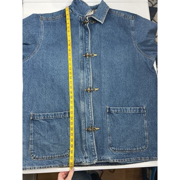 Vintage 90s Summit Hill Flannel Lined Denim Jacket Chore Barn Coat Woman’s 2XL - Picture 6 of 10